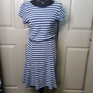 NWT Old Navy Blue and White Cap Sleeve Midi Dress Size Medium